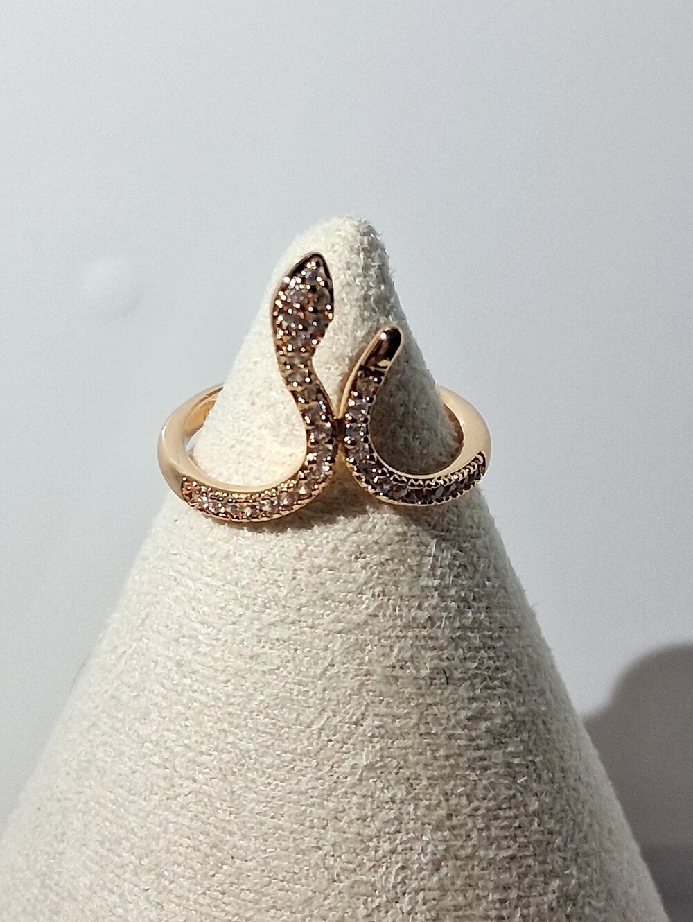 Rose Gold Pave Snake Ring